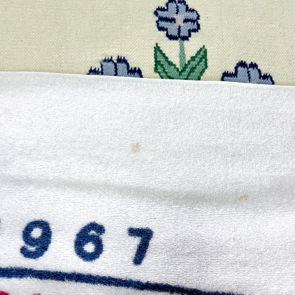 Vintage Polo Ralph Lauren Beach Bath Towel Big Pony Horse Logo 70X33 Red Blue - Picture 4 of 5